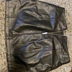 Leather mini skirt